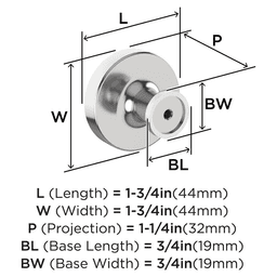 1-3/4" Dupont Circle Cabinet Knob, Polished Chrome Alt 1 - Image