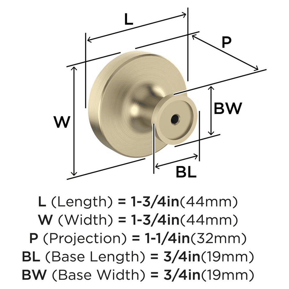 1-3/4" Dupont Circle Cabinet Knob, Golden Champagne Alt 1 - Image