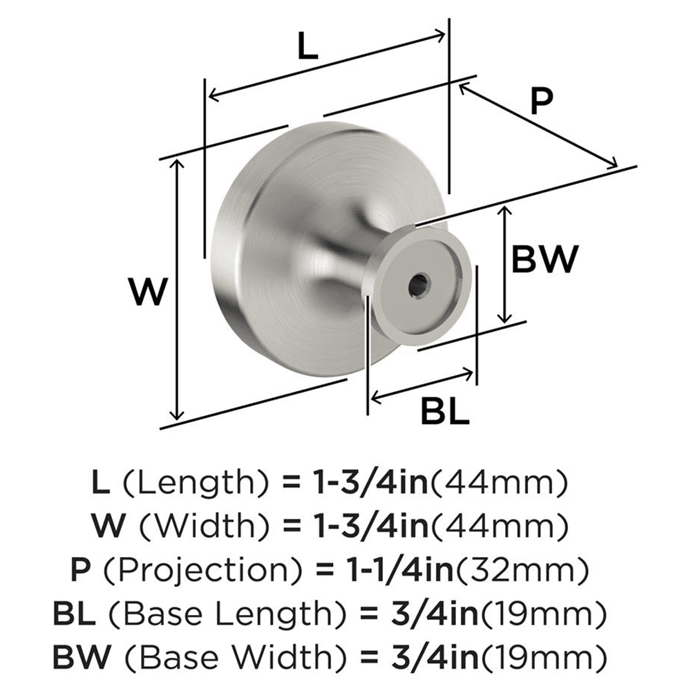 1-3/4" Dupont Circle Cabinet Knob, Satin Nickel Alt 1 - Image