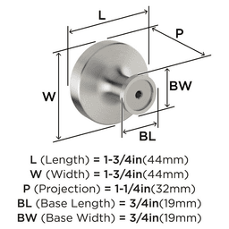 1-3/4" Dupont Circle Cabinet Knob, Satin Nickel Alt 1 - Image