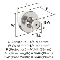 1-3/4" Dupont Circle Cabinet Knob, Polished Nickel Alt 1 - Image