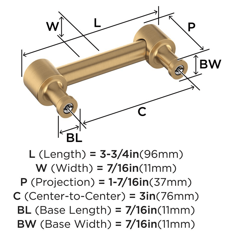 76mm Dupont Circle Cabinet Pull, Champagne Bronze Alt 1 - Image