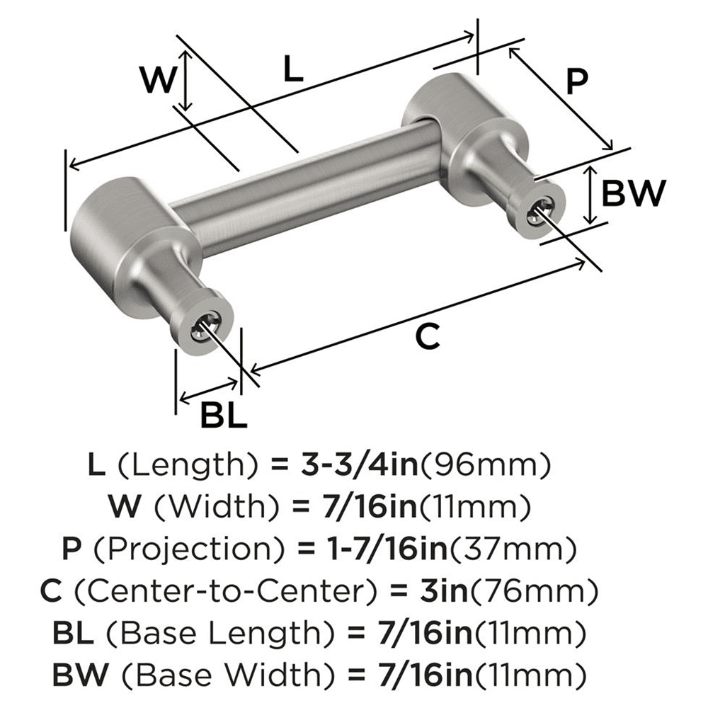 76mm Dupont Circle Cabinet Pull, Satin Nickel Alt 1 - Image