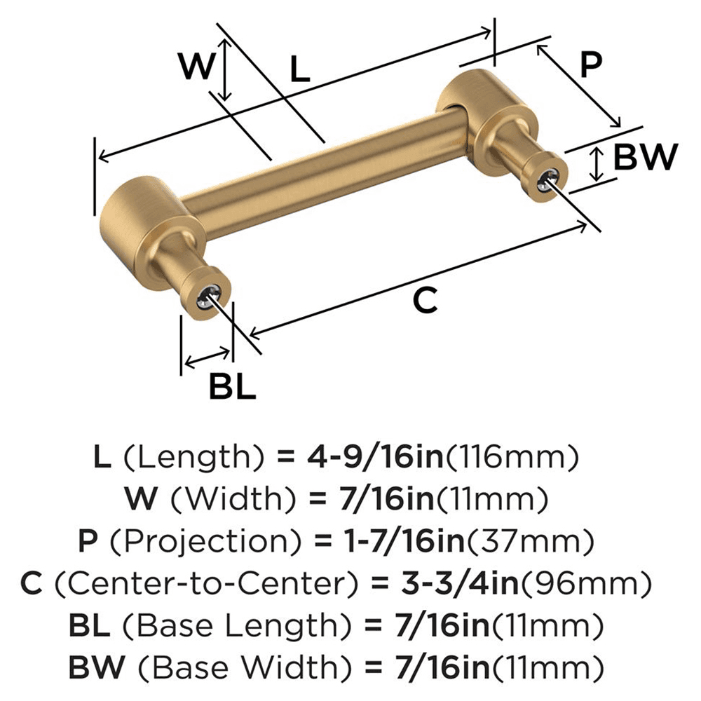 96mm Dupont Circle Cabinet Pull, Champagne Bronze Alt 1 - Image