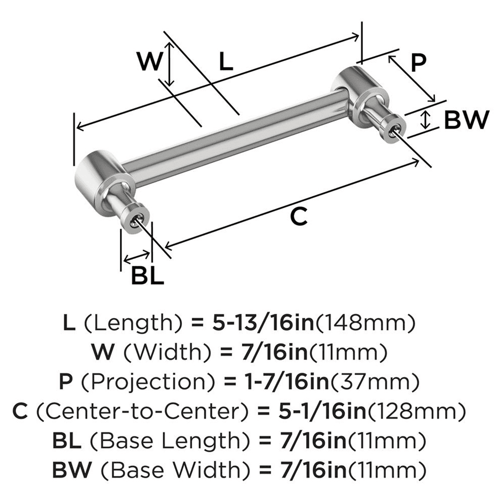 128mm Dupont Circle Cabinet Pull, Polished Chrome Alt 2 - Image