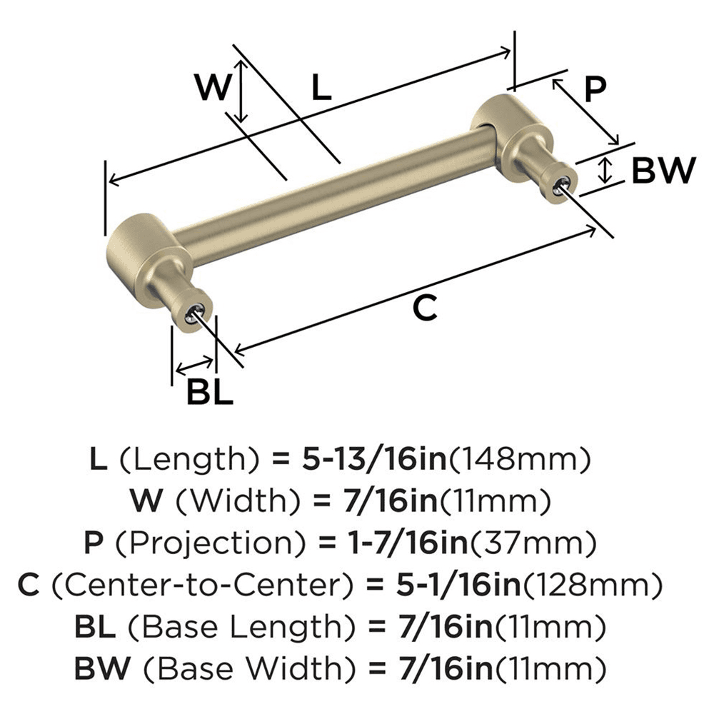 128mm Dupont Circle Cabinet Pull, Golden Champagne Alt 2 - Image