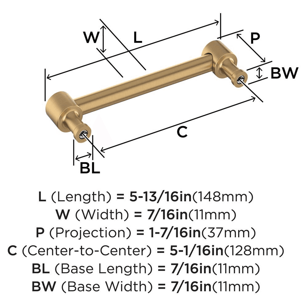 128mm Dupont Circle Cabinet Pull, Champagne Bronze Alt 2 - Image