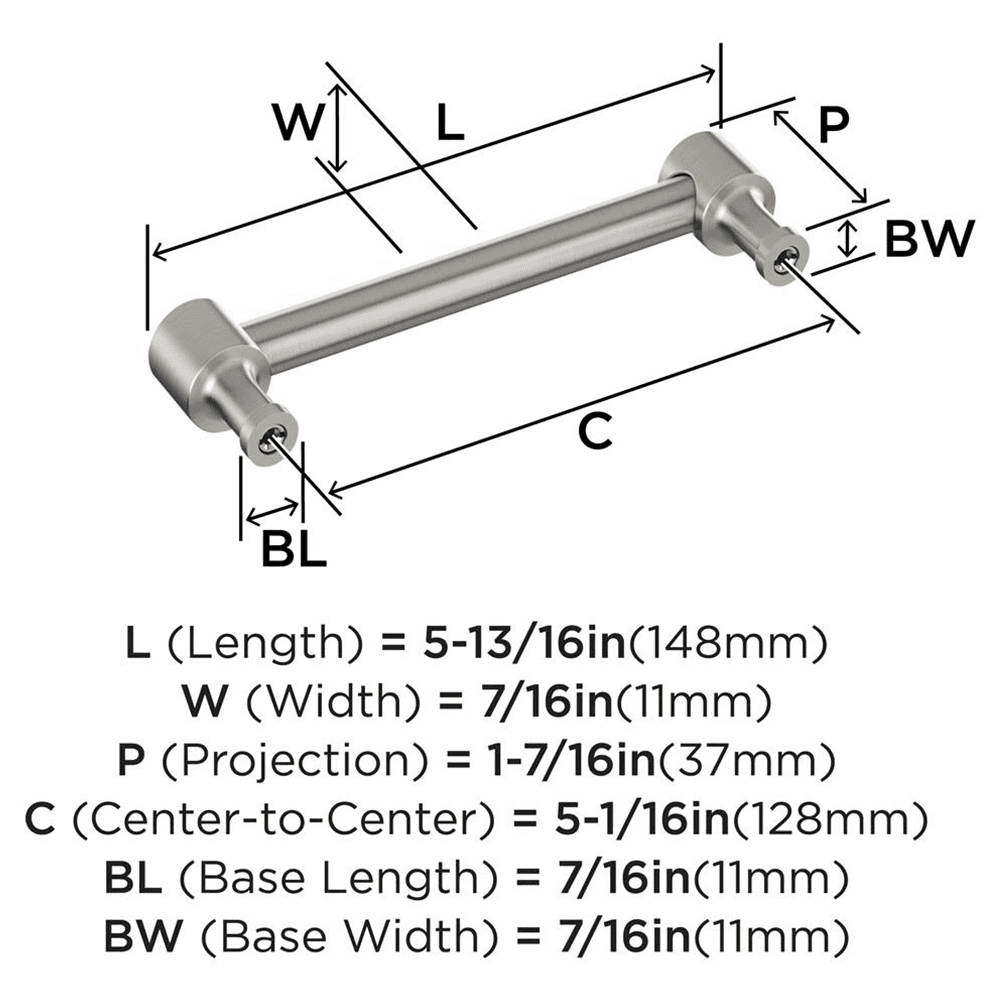 128mm Dupont Circle Cabinet Pull, Satin Nickel Alt 2 - Image