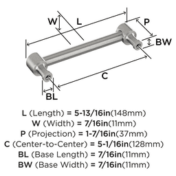 128mm Dupont Circle Cabinet Pull, Satin Nickel Alt 2 - Image