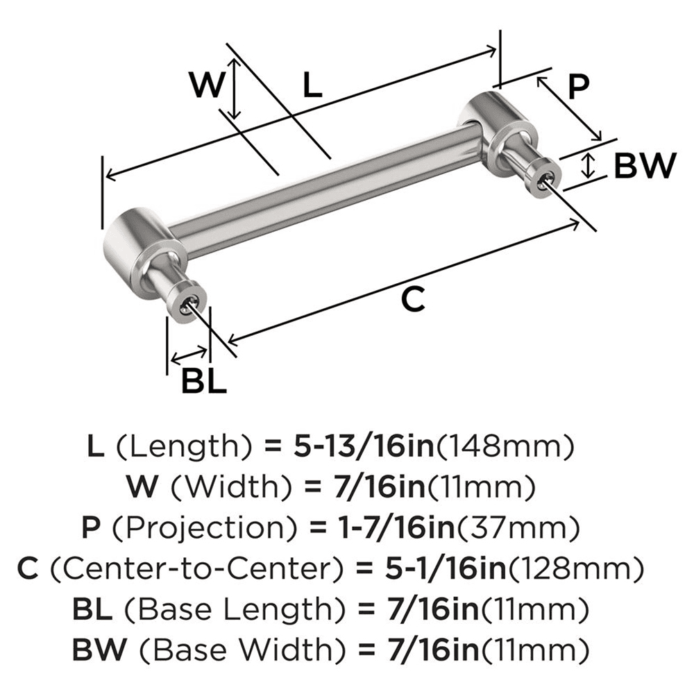128mm Dupont Circle Cabinet Pull, Polished Nickel Alt 2 - Image