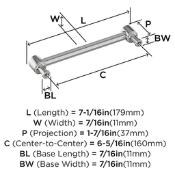 160mm Dupont Circle Cabinet Pull, Polished Chrome Alt 1 - Image
