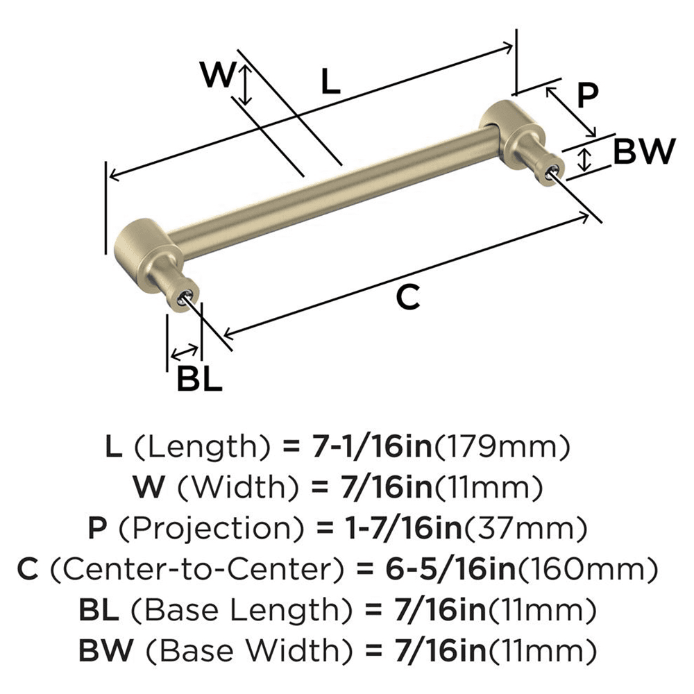 160mm Dupont Circle Cabinet Pull, Golden Champagne Alt 1 - Image