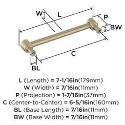 160mm Dupont Circle Cabinet Pull, Golden Champagne Alt 1 - Image