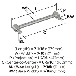 160mm Dupont Circle Cabinet Pull, Satin Nickel Alt 1 - Image