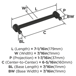 160mm Dupont Circle Cabinet Pull, Matte Black Alt 1 - Image