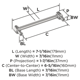 160mm Dupont Circle Cabinet Pull, Polished Nickel Alt 1 - Image