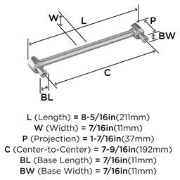 192mm Dupont Circle Cabinet Pull, Polished Chrome Alt 1 - Image