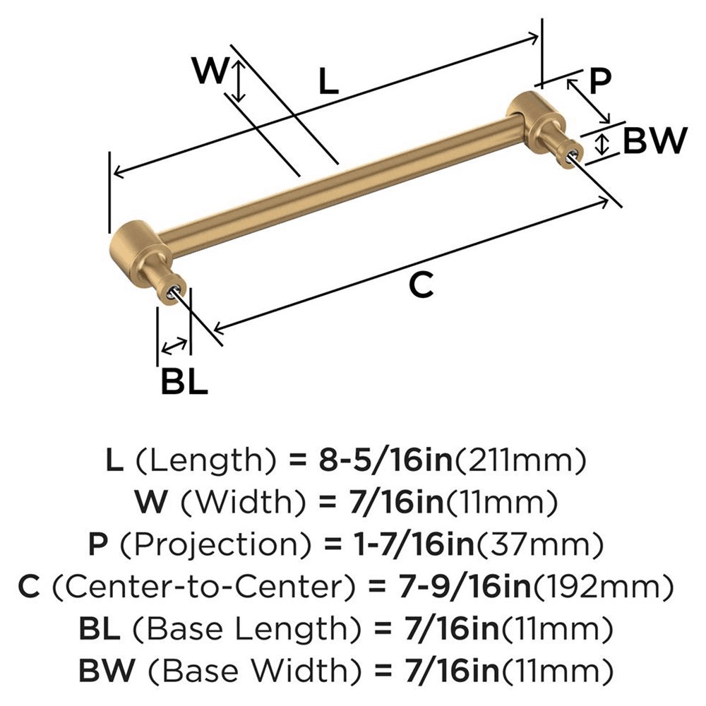 192mm Dupont Circle Cabinet Pull, Champagne Bronze Alt 1 - Image