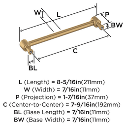 192mm Dupont Circle Cabinet Pull, Champagne Bronze Alt 1 - Image