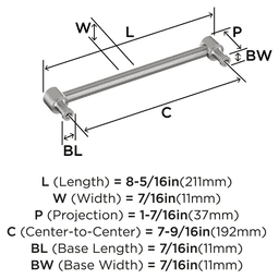 192mm Dupont Circle Cabinet Pull, Satin Nickel Alt 1 - Image