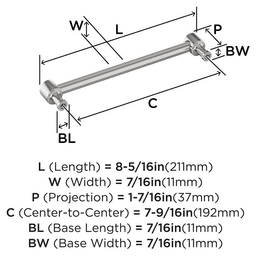 192mm Dupont Circle Cabinet Pull, Polished Nickel Alt 1 - Image