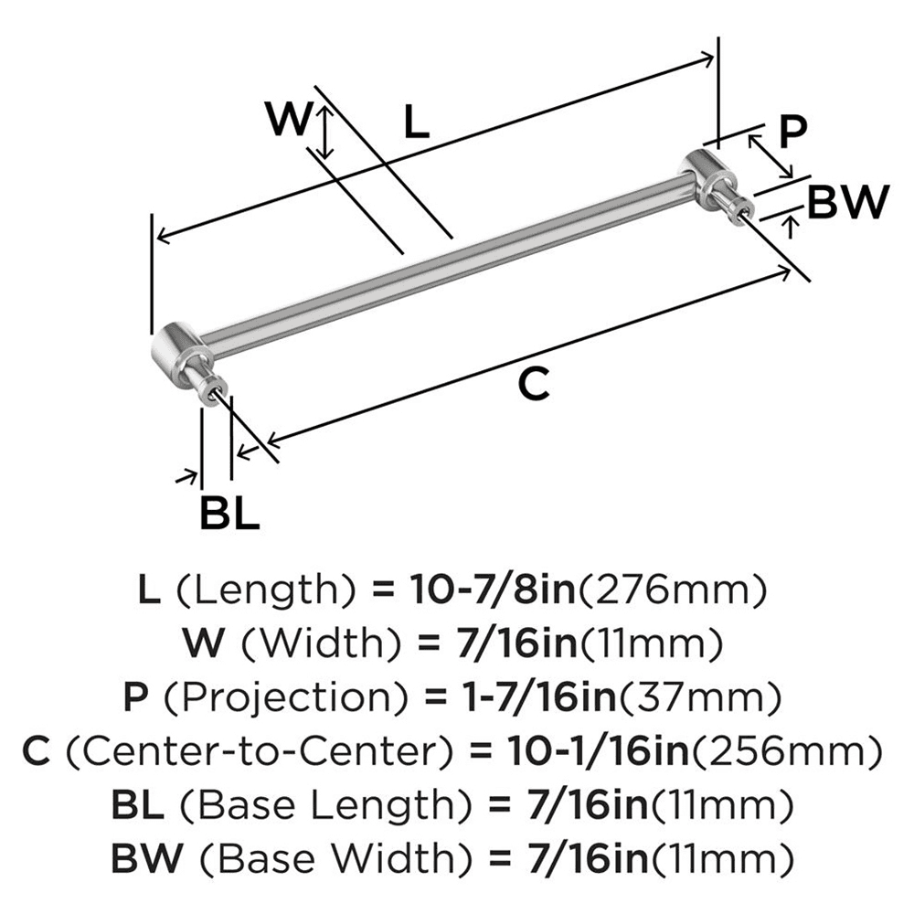 256mm Dupont Circle Cabinet Pull, Polished Chrome Alt 1 - Image