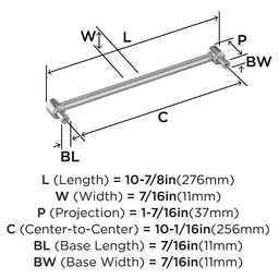 256mm Dupont Circle Cabinet Pull, Polished Chrome Alt 1 - Image