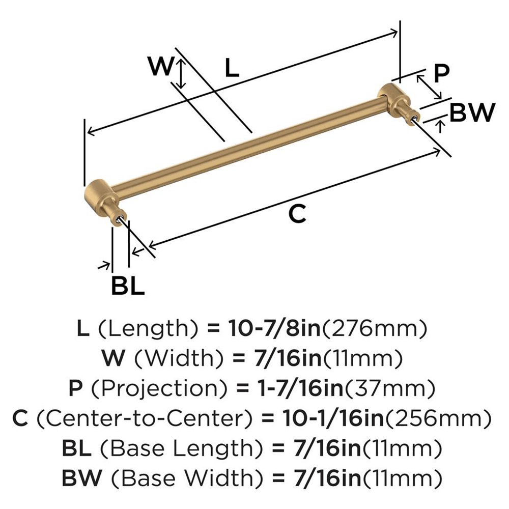256mm Dupont Circle Cabinet Pull, Champagne Bronze Alt 1 - Image