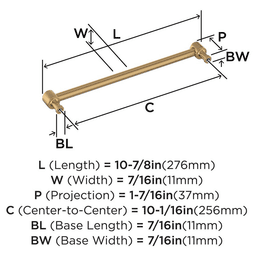 256mm Dupont Circle Cabinet Pull, Champagne Bronze Alt 1 - Image