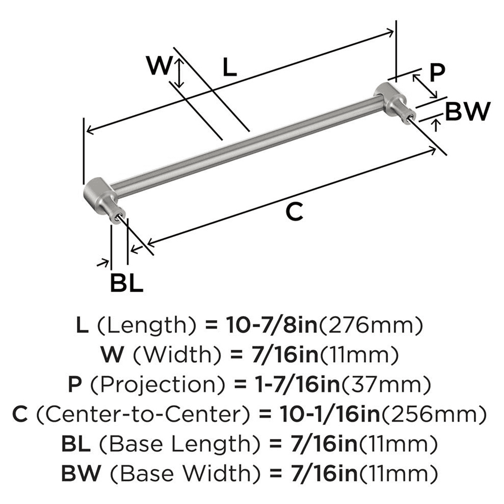 256mm Dupont Circle Cabinet Pull, Satin Nickel Alt 1 - Image