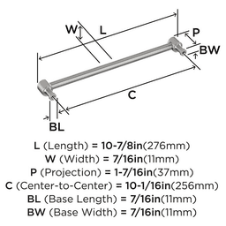 256mm Dupont Circle Cabinet Pull, Satin Nickel Alt 1 - Image