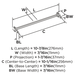 256mm Dupont Circle Cabinet Pull, Polished Nickel Alt 1 - Image