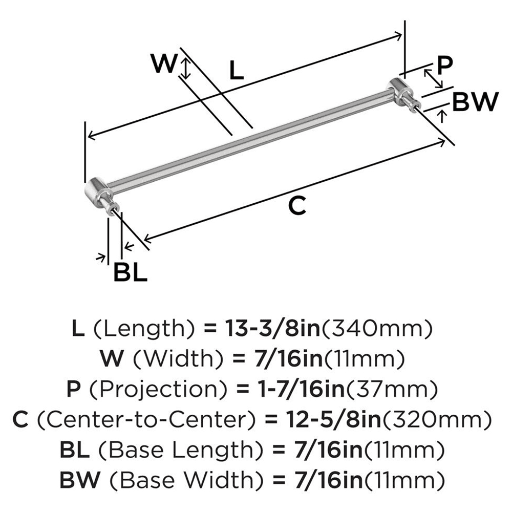 320mm Dupont Circle Cabinet Pull, Polished Chrome Alt 1 - Image