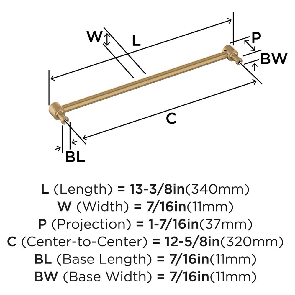 320mm Dupont Circle Cabinet Pull, Champagne Bronze Alt 1 - Image
