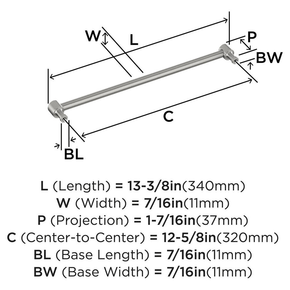 320mm Dupont Circle Cabinet Pull, Satin Nickel Alt 1 - Image