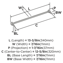 320mm Dupont Circle Cabinet Pull, Satin Nickel Alt 1 - Image