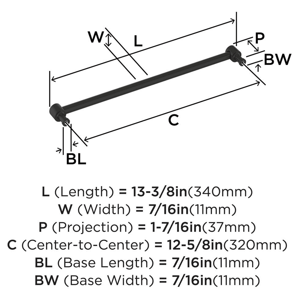 320mm Dupont Circle Cabinet Pull, Matte Black Alt 1 - Image