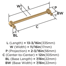 305mm Dupont Circle Appliance Pull, Champagne Bronze Alt 1 - Image