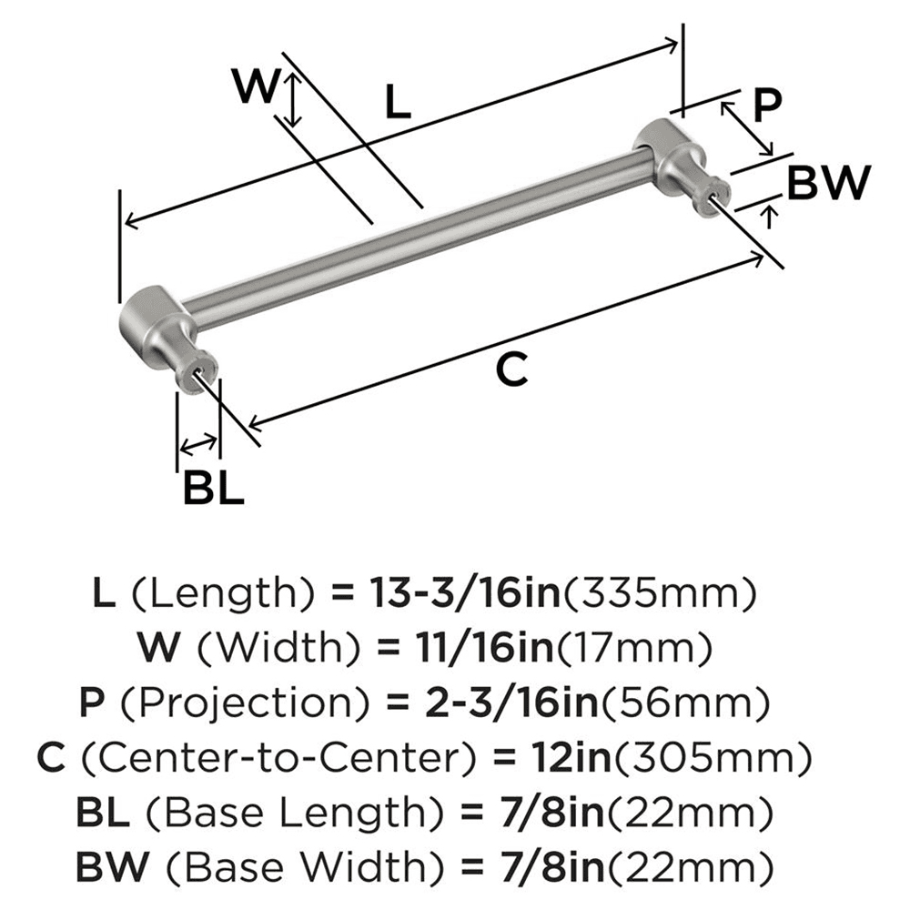 305mm Dupont Circle Appliance Pull, Satin Nickel Alt 1 - Image