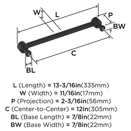 305mm Dupont Circle Appliance Pull, Matte Black Alt 1 - Image