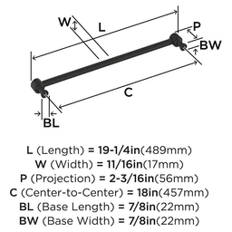 457mm Dupont Circle Appliance Pull, Matte Black Alt 1 - Image