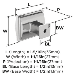 1-5/16" Townsend Cabinet Knob, Polished chrome Alt 1 - Image