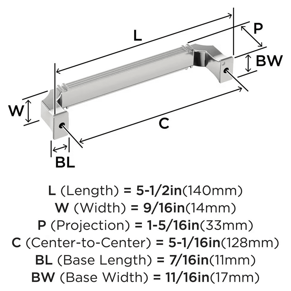 128mm Townsend Cabinet Pull, Satin Nickel Alt 1 - Image