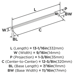 320mm Townsend Cabinet Pull, Satin Nickel Alt 1 - Image