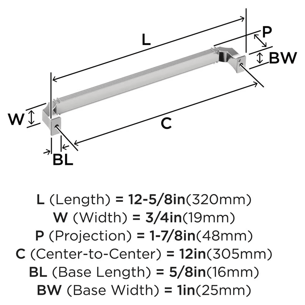 305mm Townsend Appliance Pull, Polished Chrome Alt 1 - Image