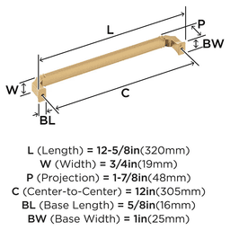 305mm Townsend Appliance Pull, Champagne Bronze Alt 1 - Image