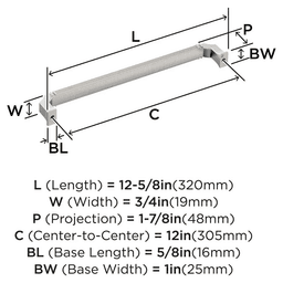 305mm Townsend Appliance Pull, Satin Nickel Alt 1 - Image