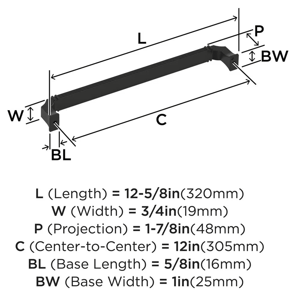 305mm Townsend Appliance Pull, Matte Black Alt 1 - Image