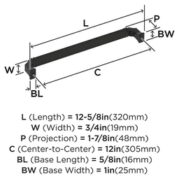 305mm Townsend Appliance Pull, Matte Black Alt 1 - Image
