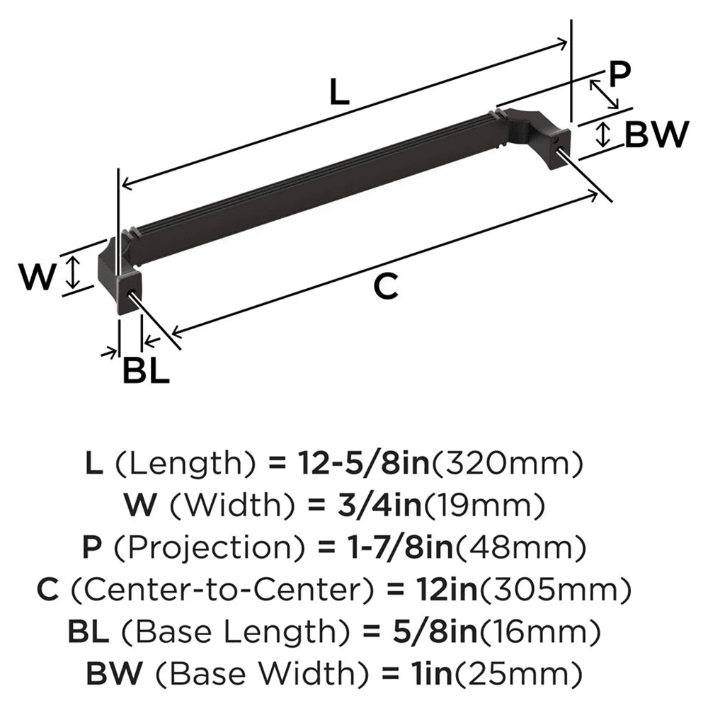 305mm Townsend Appliance Pull, Oil-Rubbed Bronze Alt 1 - Image